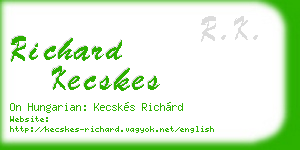 richard kecskes business card