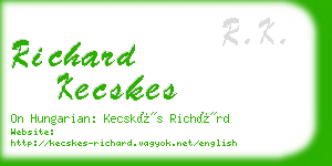 richard kecskes business card